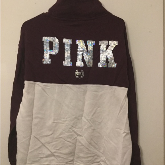 burgundy and cream victorias secret quarter zip - Picture 1 of 3